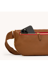 Hammitt Hammitt Charles 17984 Lrg Large Mahogany Pebble Gold Red Zip Belt Bag