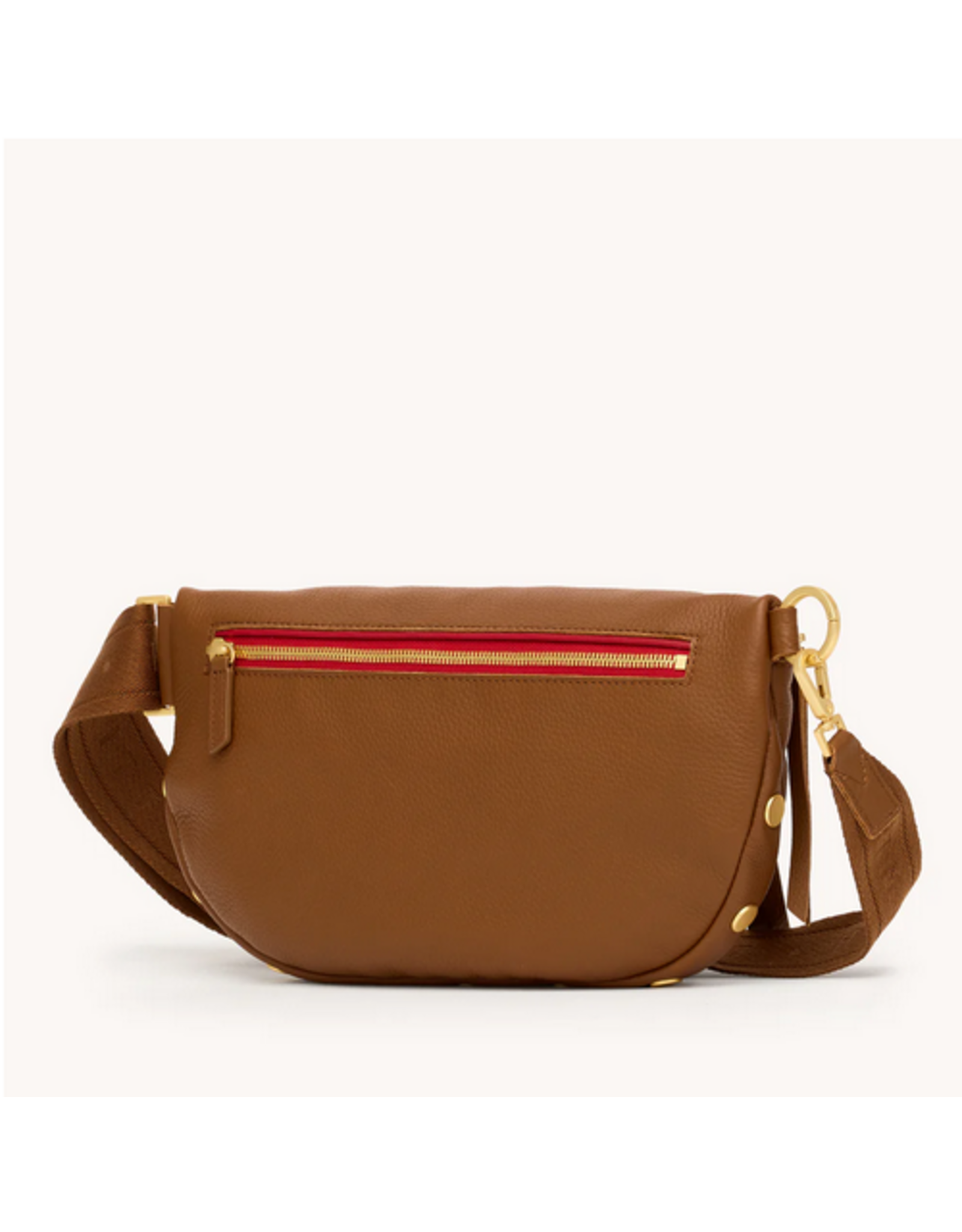 Hammitt Hammitt Charles 17984 Lrg Large Mahogany Pebble Gold Red Zip Belt Bag