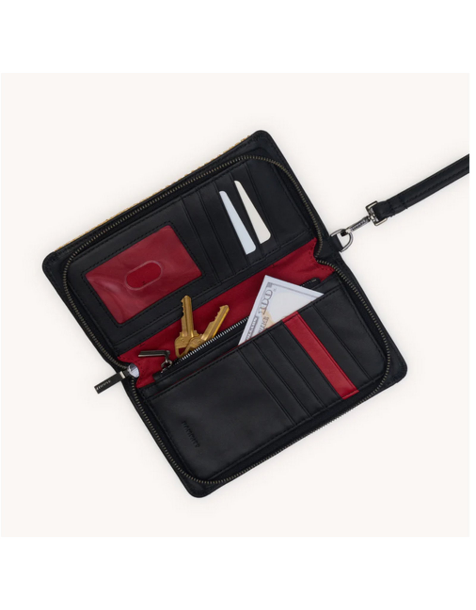 Hammitt Hammitt 18190 Bryant Wallet Noir Smooth Raffia GM