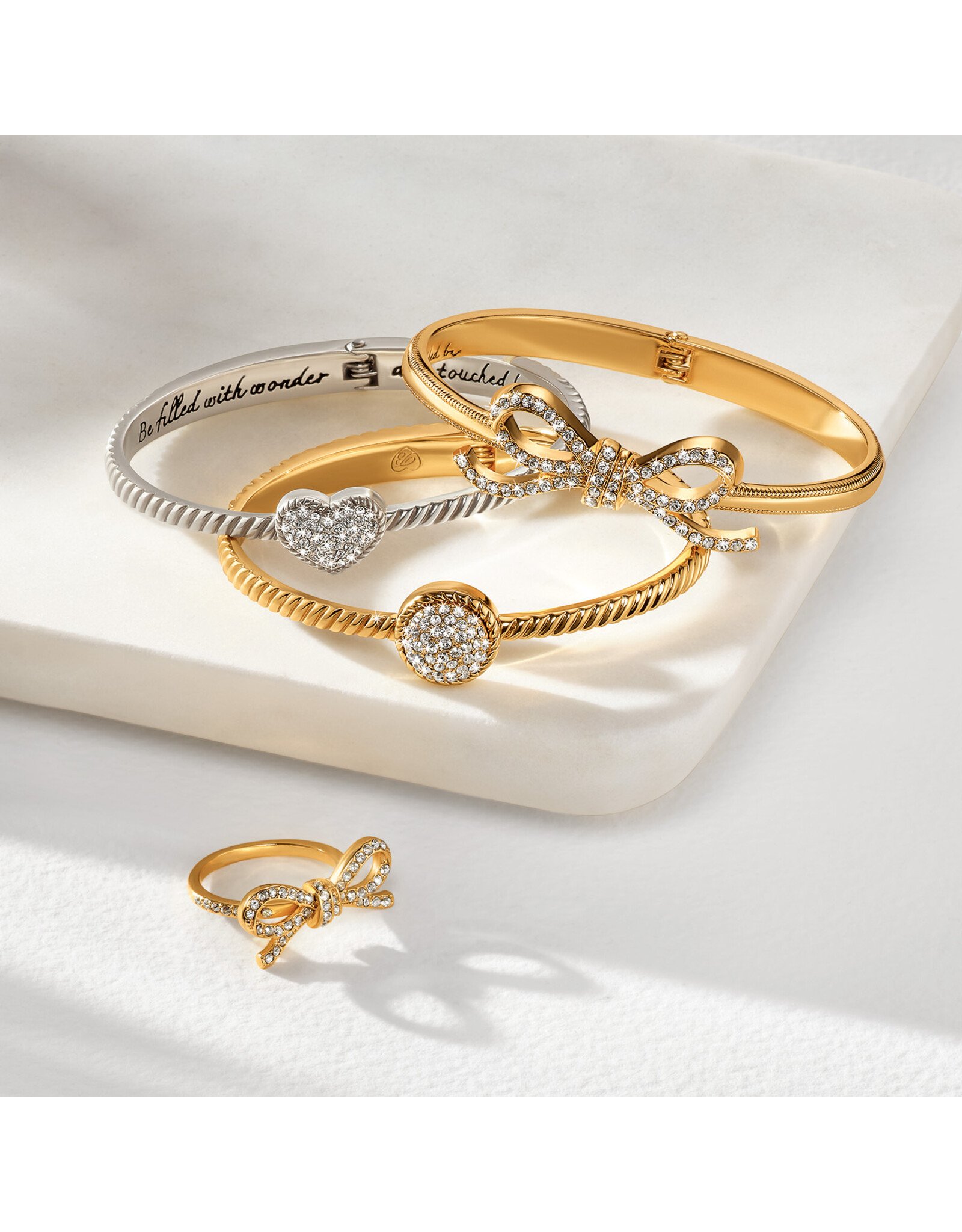 Brighton Brighton JF0447 Illumina Bow Gold Hnged Bangle