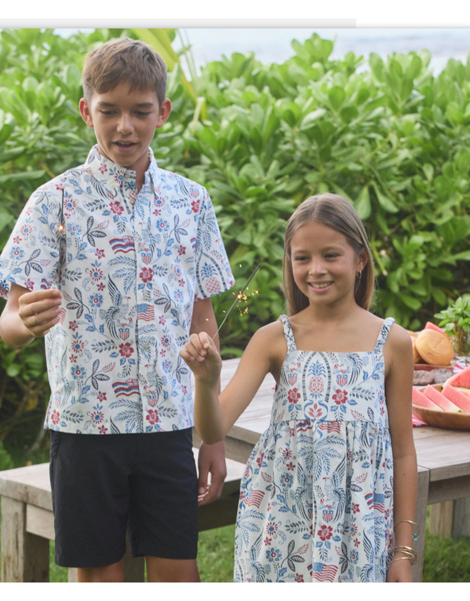 Reyn Spooner Reyn K700191226 Summer Commemorative White Kids Sundress
