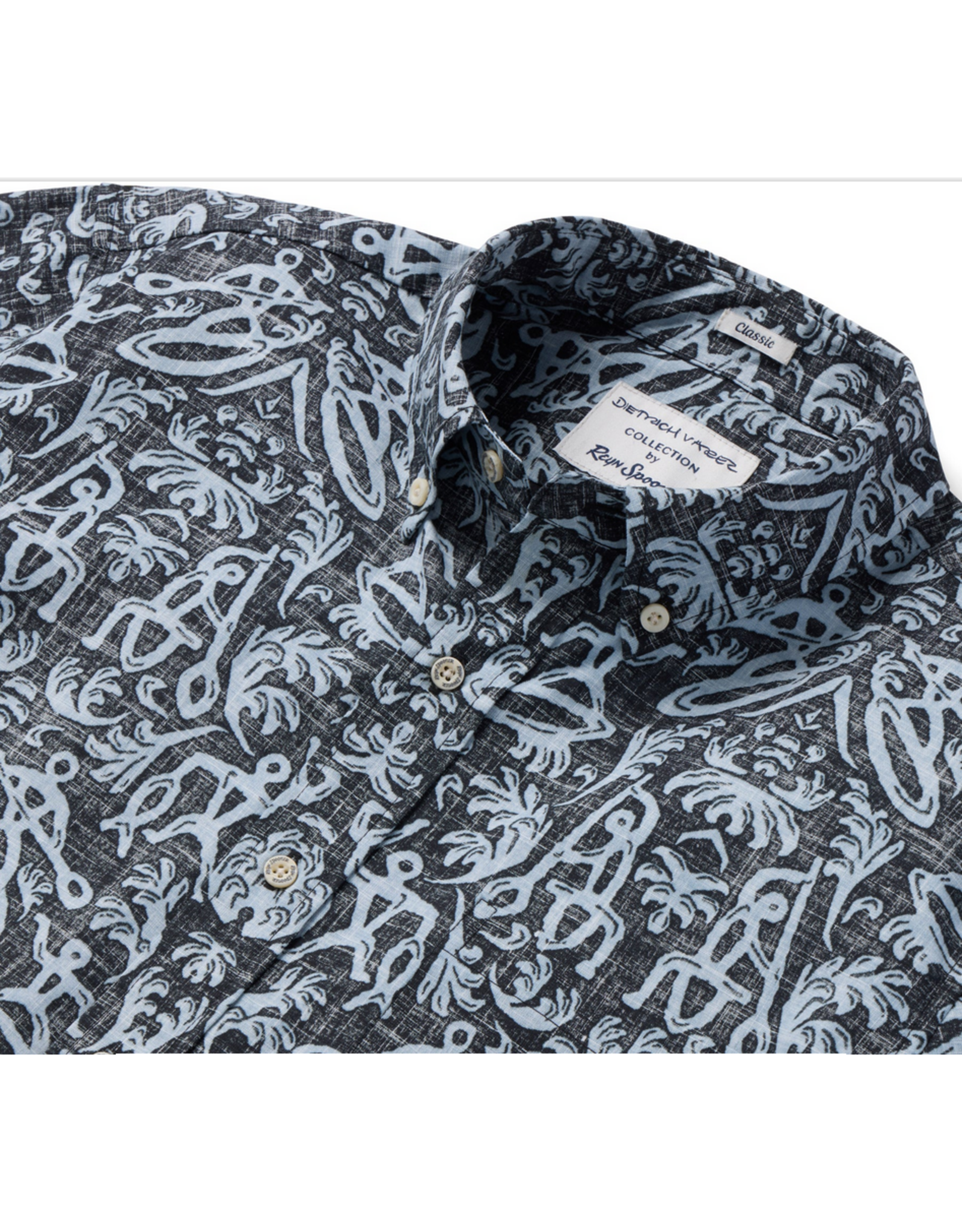 Reyn Spooner Reyn M687212525 Ki'i By Dietrich Varez Black Button Front