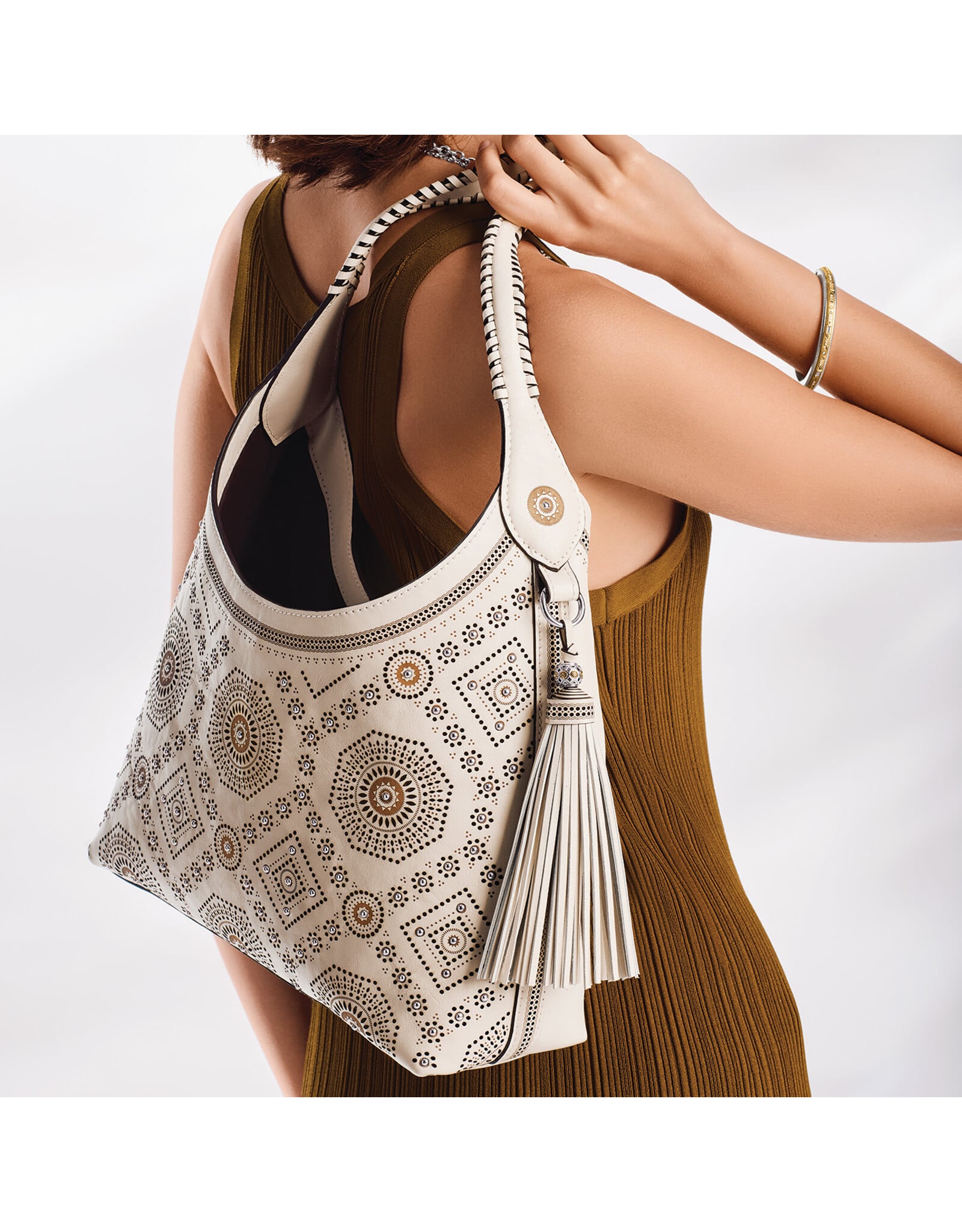 Brighton Brighton H44622 White Mosaic Hobo