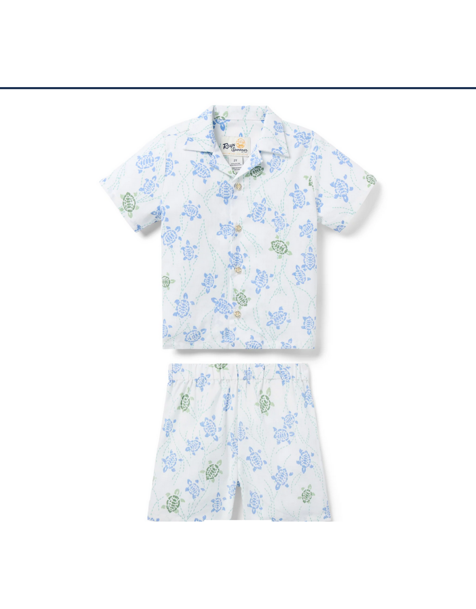 Reyn Spooner Reyn K698829026 Honu Holoholo Toddler Cabana Set White