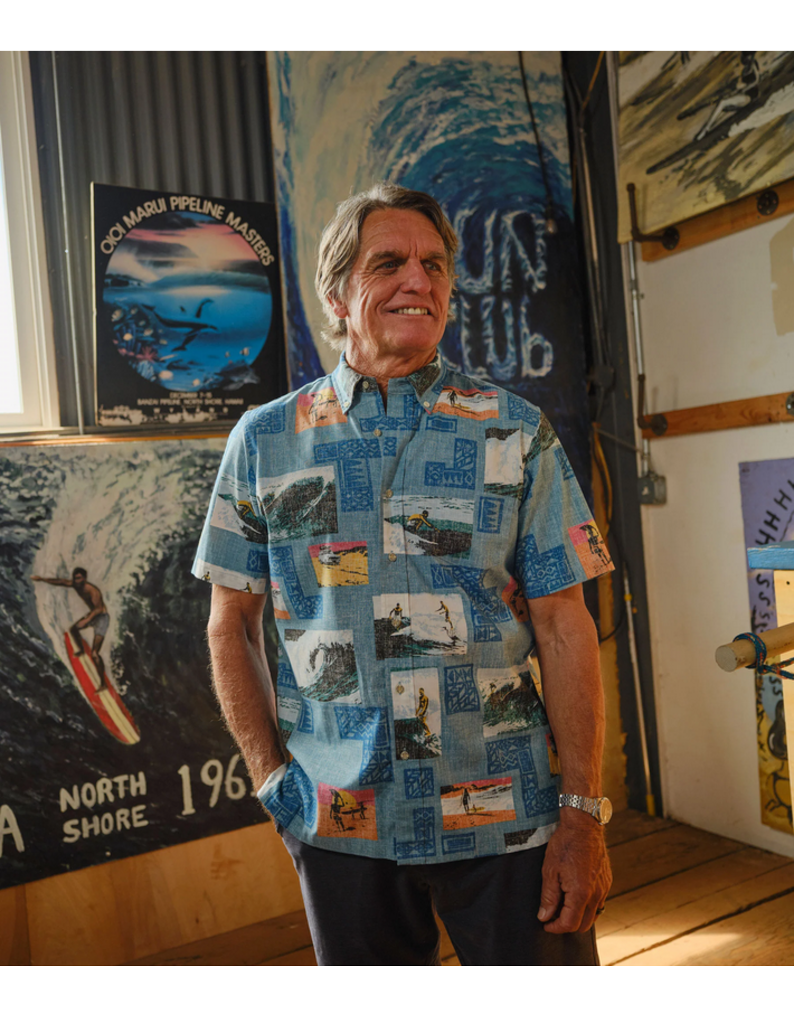 Reyn Spooner Reyn M708912526 The Endless Summer 60th Comm. BF Blue