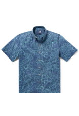 Reyn Spooner Reyn M587012525 Monstera Ink 02229 Dress Blues Button Front