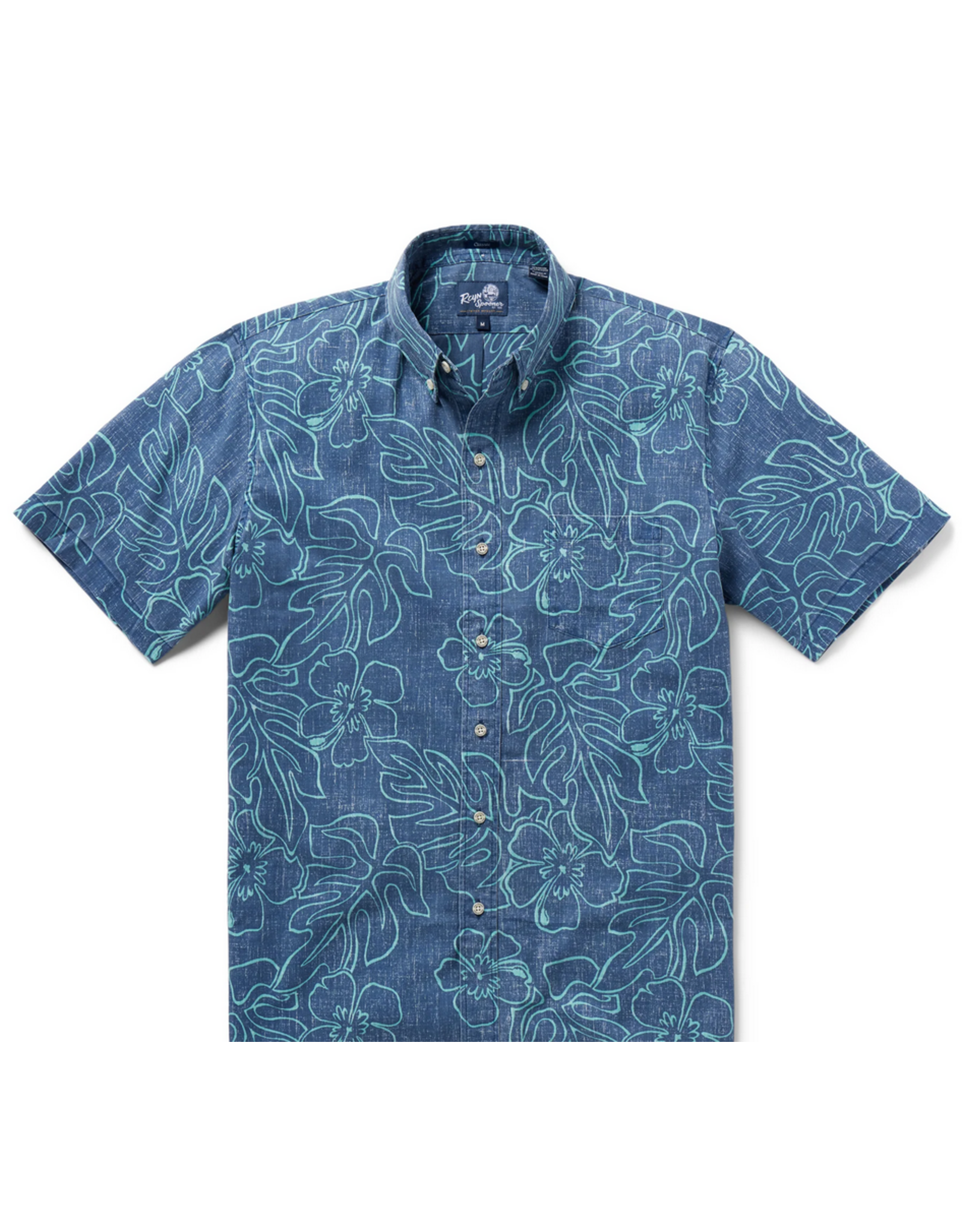 Reyn Spooner Reyn M587012525 Monstera Ink 02229 Dress Blues Button Front