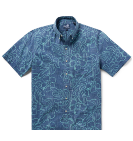 Reyn Spooner Reyn M587012525 Monstera Ink 02229 Dress Blues Button Front