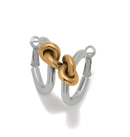 Brighton Brighton JA0367 Interlok Single Knot Two Tone Hoop Earrings