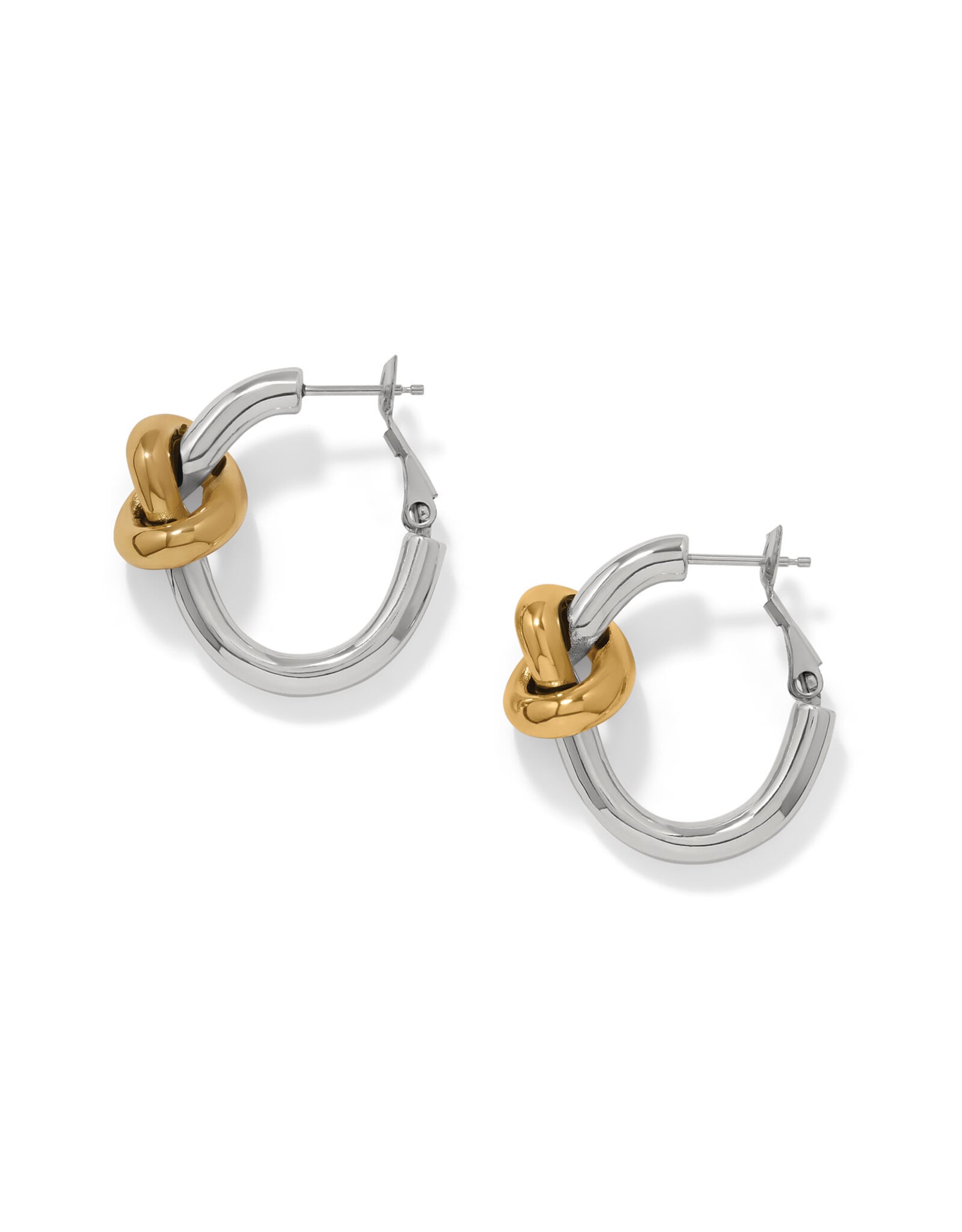 Brighton Brighton JA0367 Interlok Single Knot Two Tone Hoop Earrings