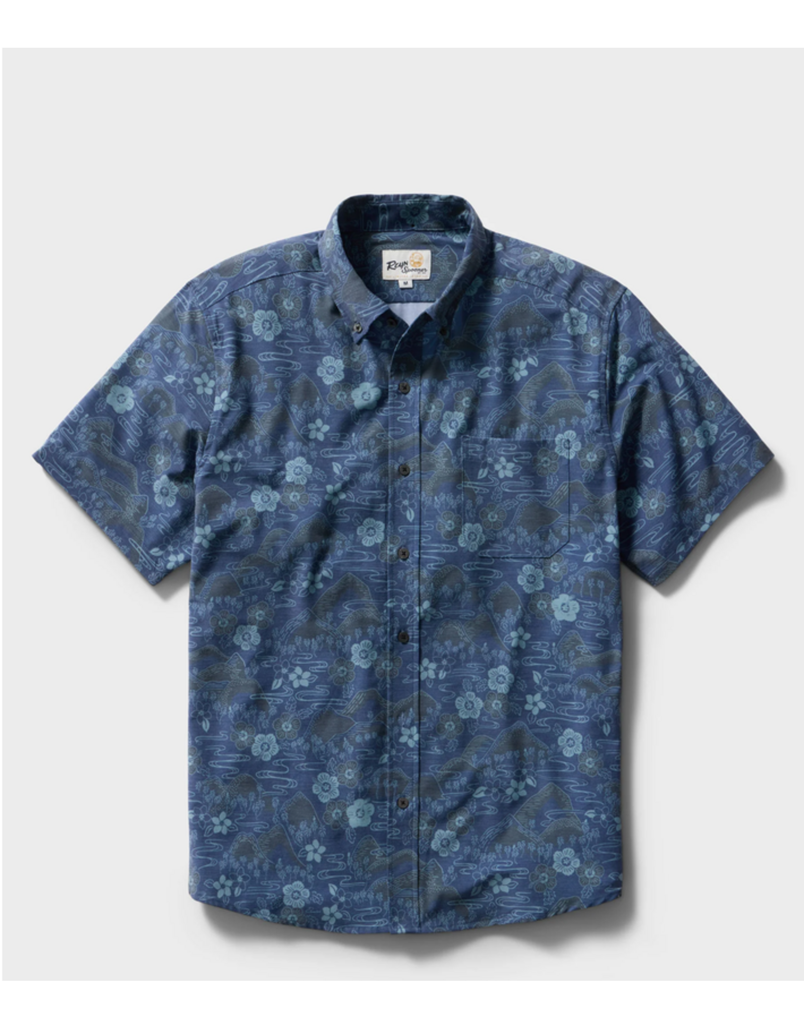 Reyn Spooner Reyn M715213326 Sakura Fields Navy Performance Button Front