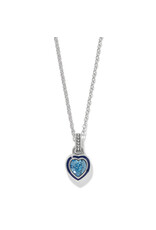 Brighton Brighton JM0315 Halo Gemma Petite Aqua Heart Necklace