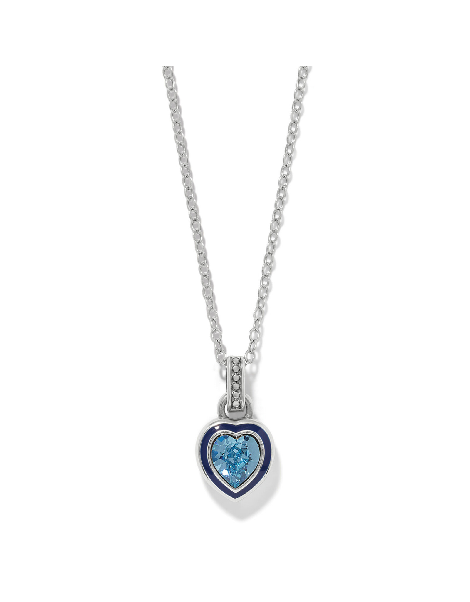 Brighton Brighton JM0315 Halo Gemma Petite Aqua Heart Necklace