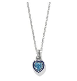 Brighton Brighton JM0315 Halo Gemma Petite Aqua Heart Necklace
