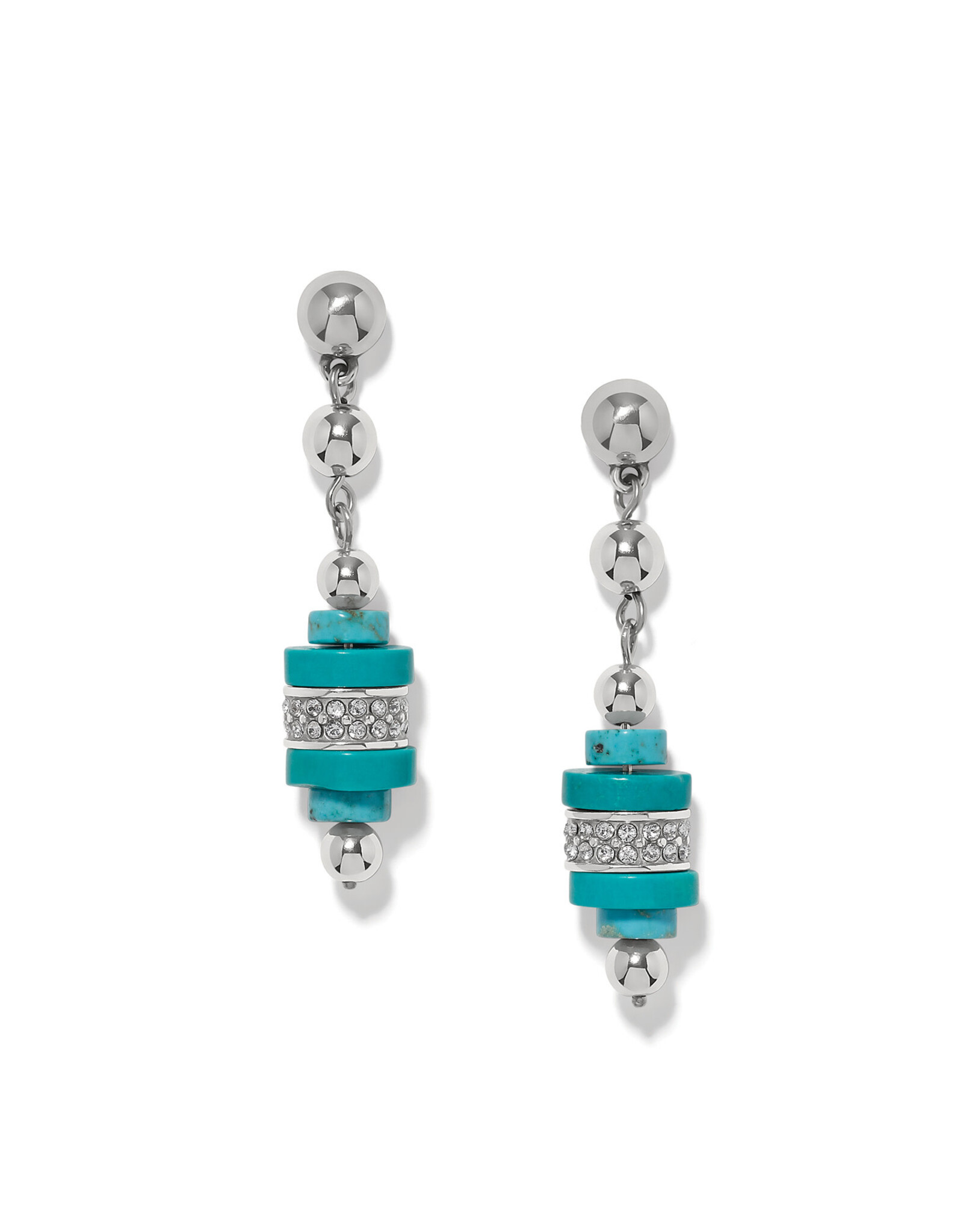 Brighton Brighton JA0358 Meridian Petite Sphere Turquoise Post drop Earrings