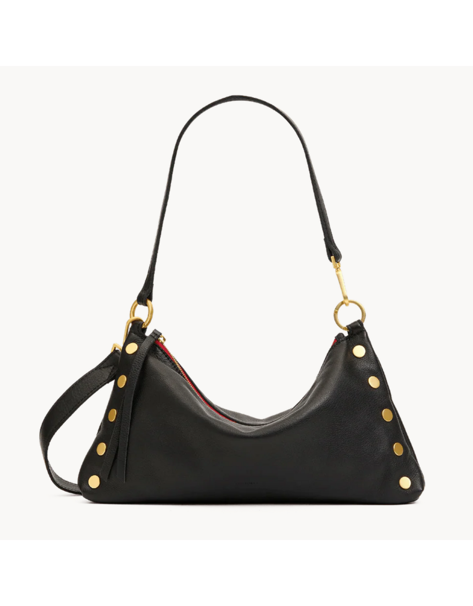 Hammitt Hammitt 18682 Kyle Med Black Brushed Gold Red Zip