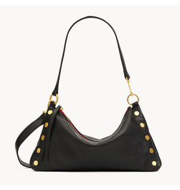 Hammitt Hammitt 18682 Kyle Med Black Brushed Gold Red Zip