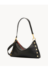 Hammitt Hammitt 18682 Kyle Med Black Brushed Gold Red Zip