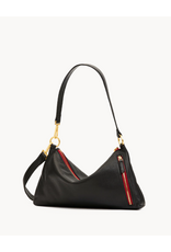 Hammitt Hammitt 18682 Kyle Med Black Brushed Gold Red Zip