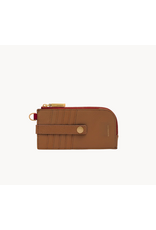 Hammitt Hammitt 19237 210 East Mahogany Pebble Brushed Gold Red Zip Wallet