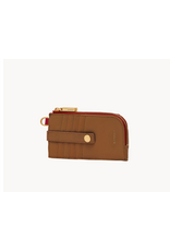 Hammitt Hammitt 19237 210 East Mahogany Pebble Brushed Gold Red Zip Wallet