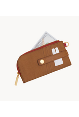 Hammitt Hammitt 19237 210 East Mahogany Pebble Brushed Gold Red Zip Wallet