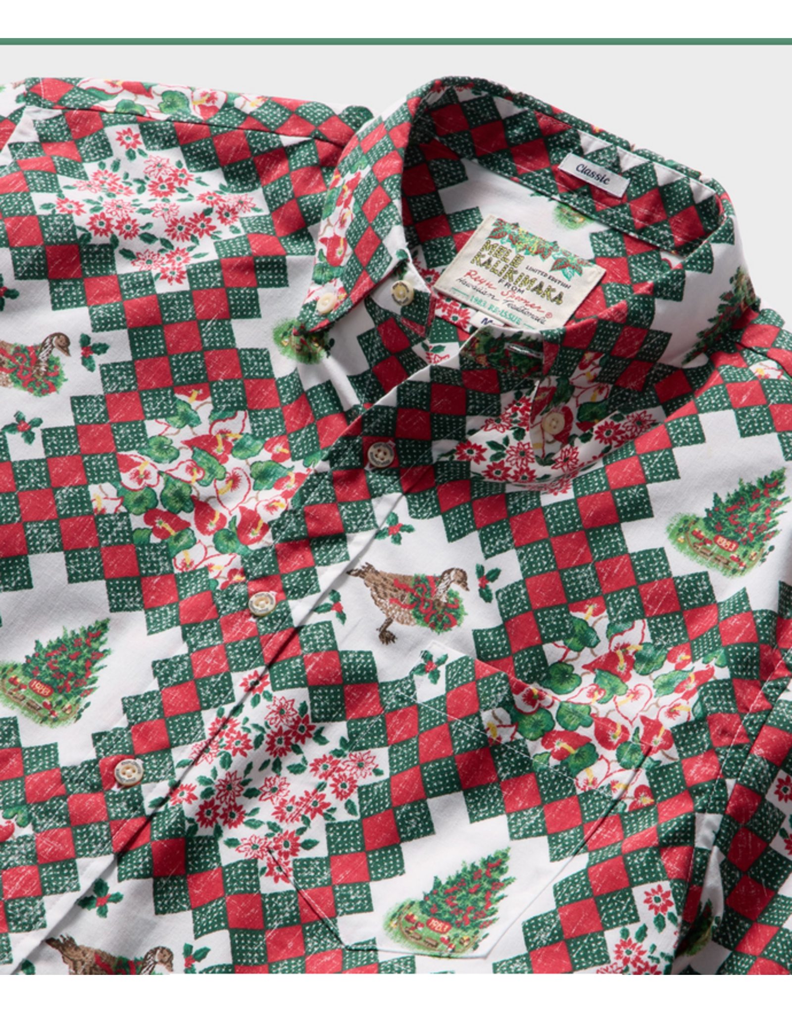 Reyn Spooner Reyn M730812526 Hawaiian Christmas 1983 BF Shirt White