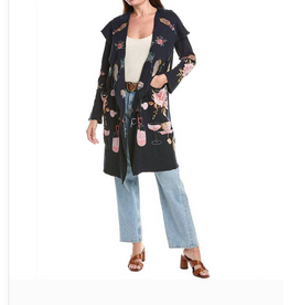 Johnny Was JWas B59125-5 BIYA Duster Bryn Lee Navy
