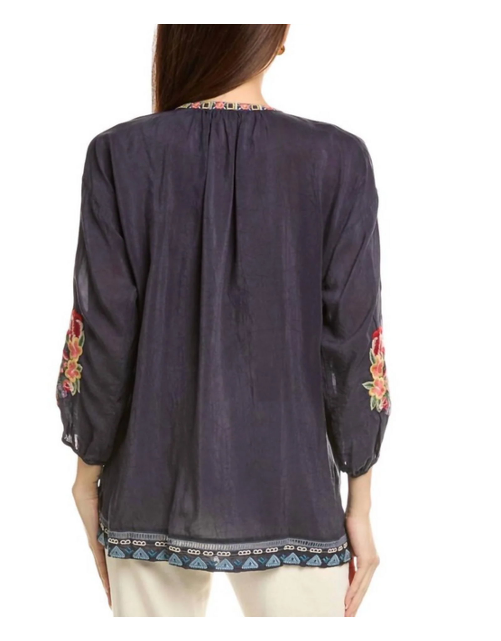 Johnny Was JWas C16624-8 Zadonia Blouse Bruce Graphite