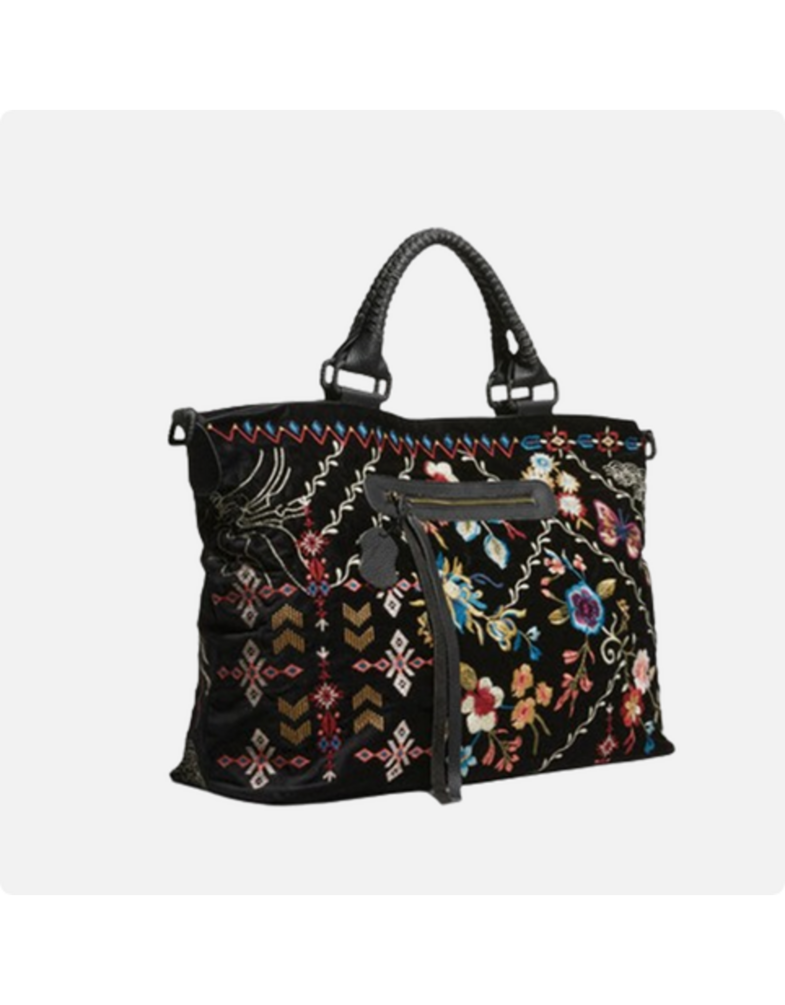 Johnny Was JWAS J09621-6 Black Dreamer Overnight Tote