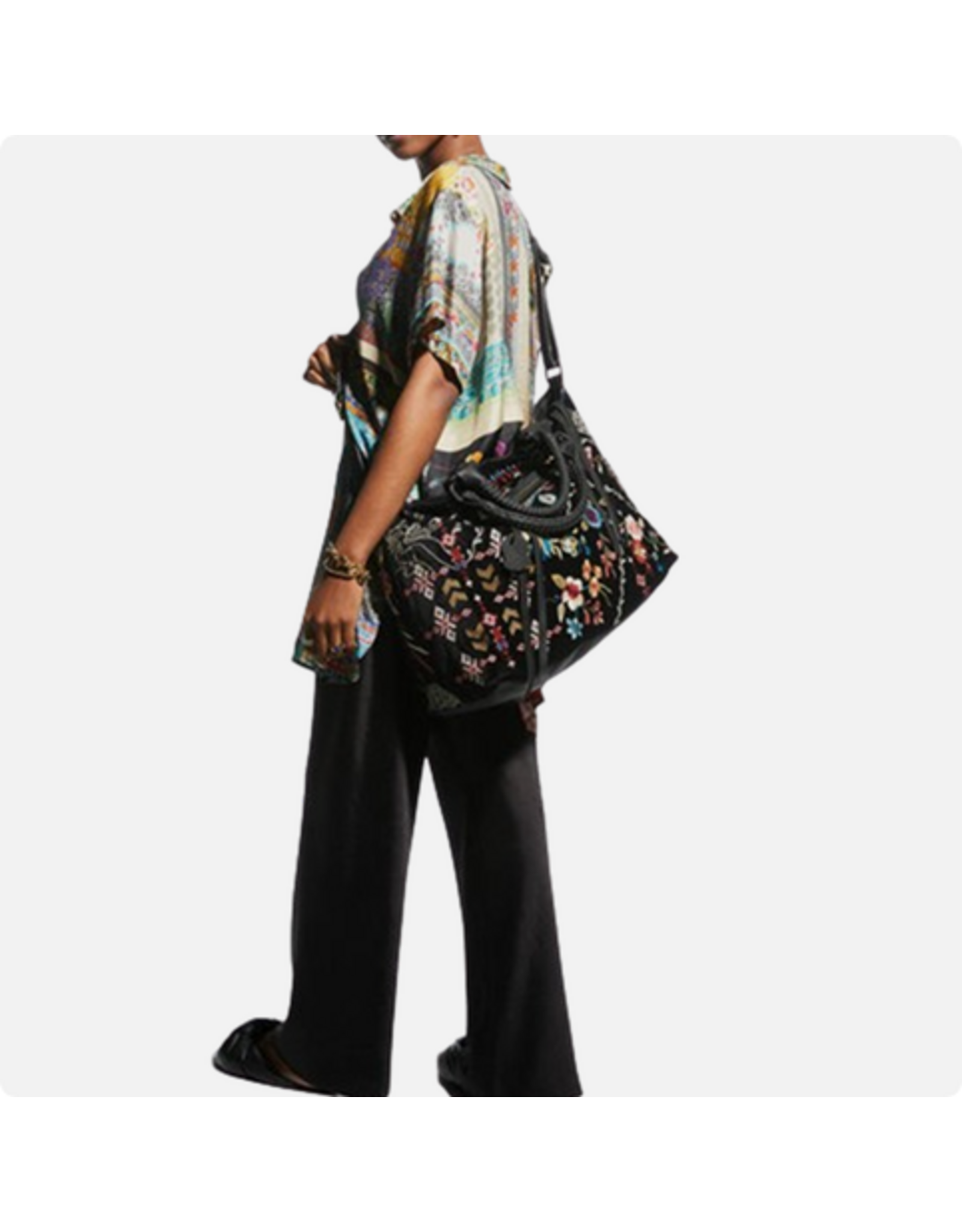 Johnny Was JWAS J09621-6 Black Dreamer Overnight Tote