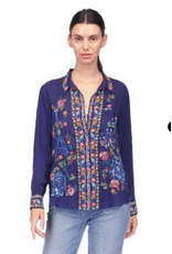 Johnny Was JWas C13125 Sydnee Shirt Blue Night