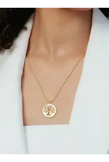 Rizen Rizen 390002GD Olive Tree Rooted Rope Gold Necklace