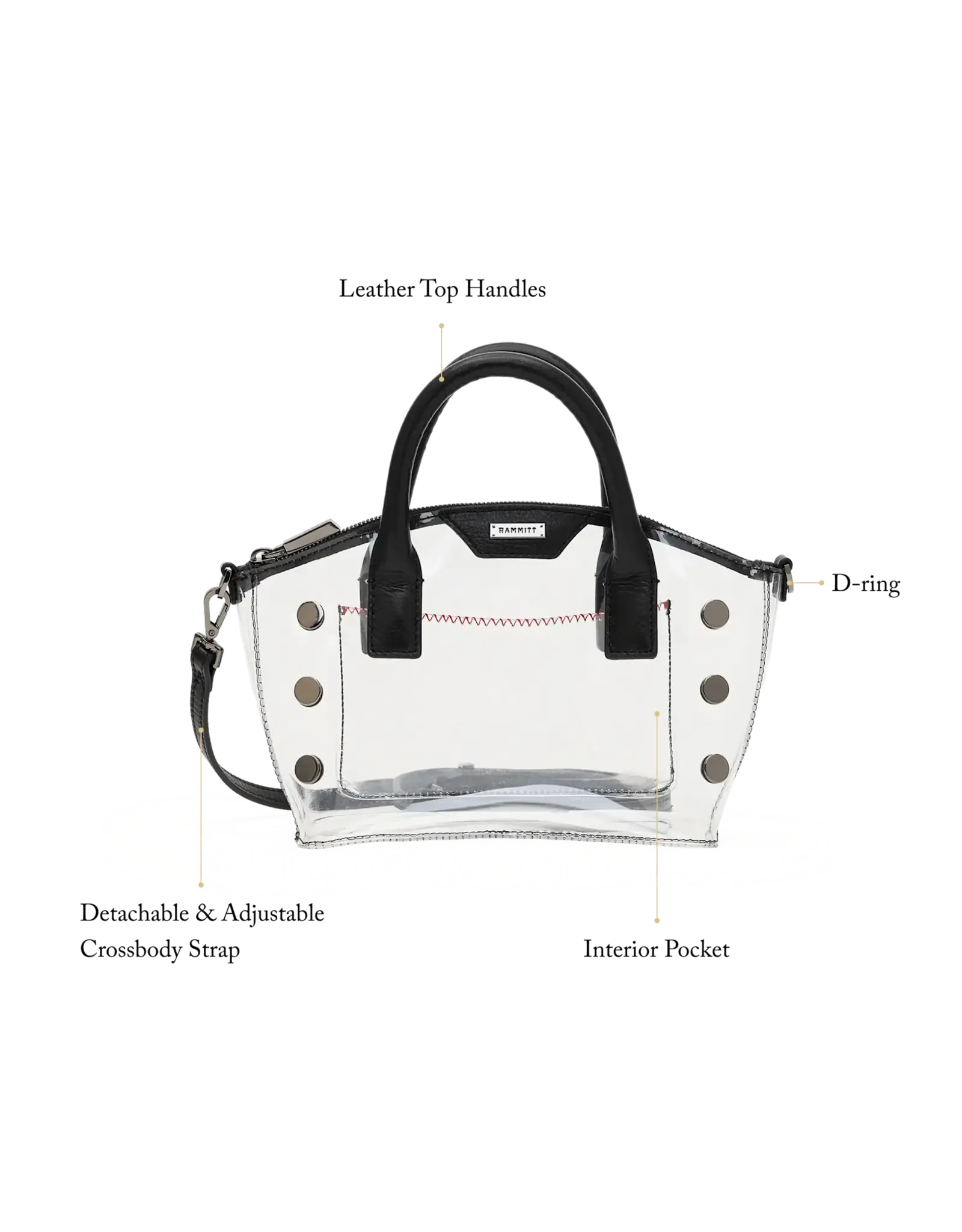 Hammitt Hammitt Paula Clear Black Gunmetal