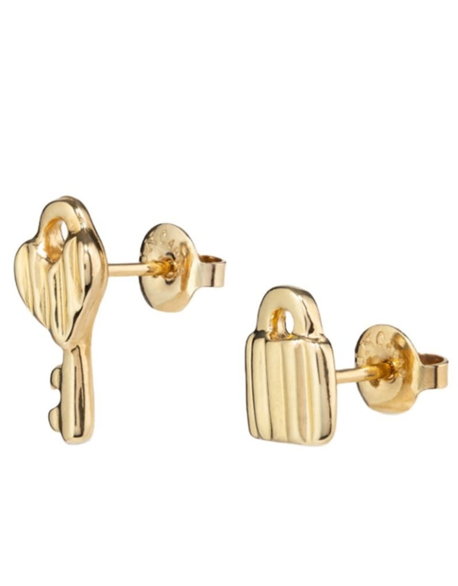 Uno de 50 Uno PEN0885ORO0000U Unlock Gold Lock & Key Earrings