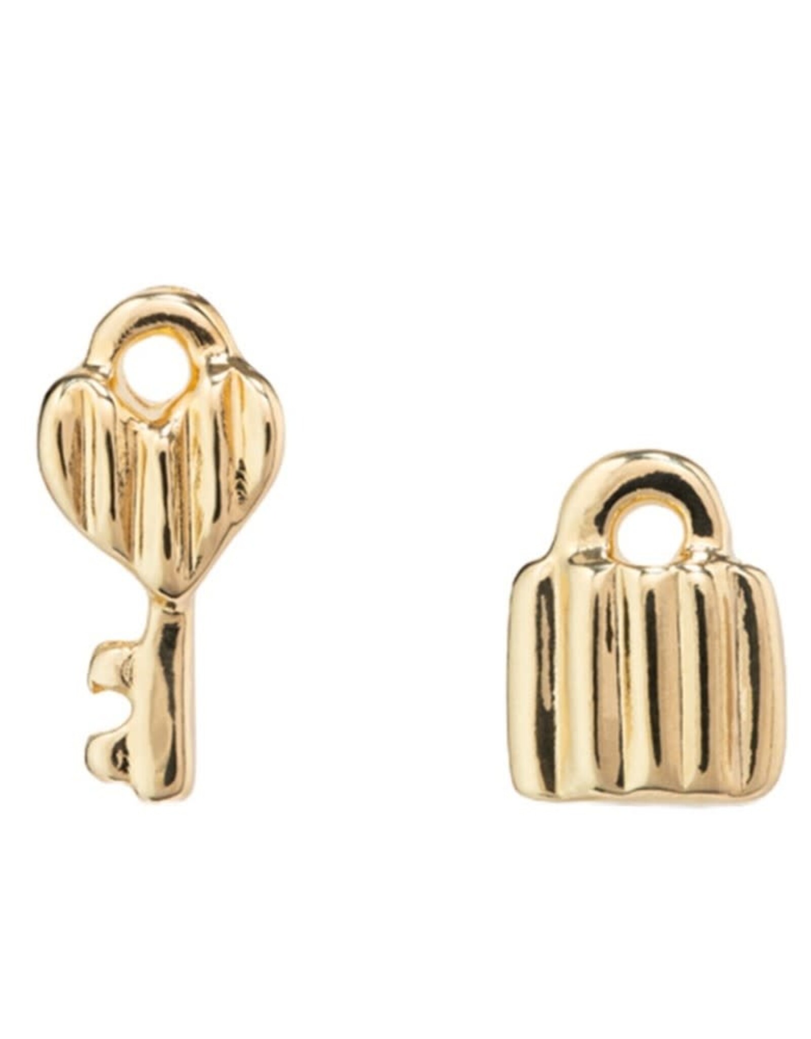 Uno de 50 Uno PEN0885ORO0000U Unlock Gold Lock & Key Earrings