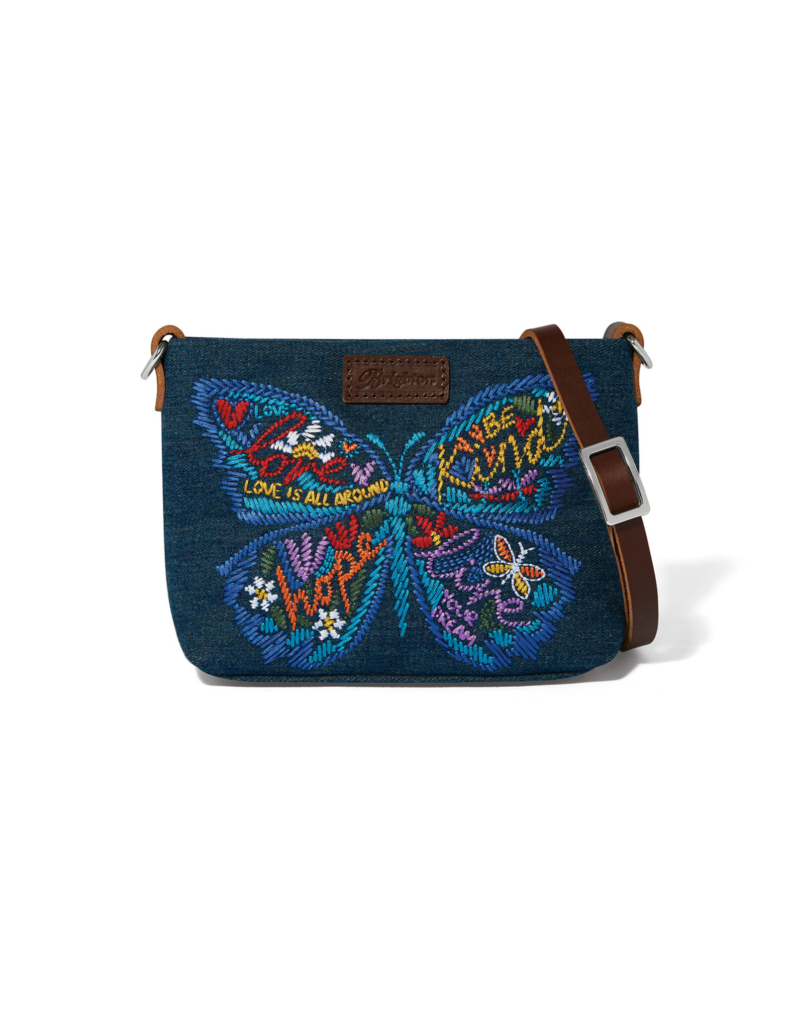 Brighton Brighton H10871 Dreams Wings Denim Embroidered Pouch