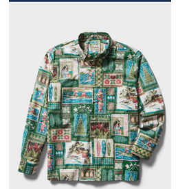 Reyn Spooner Reyn M733636526 Hawaiian Christmas Green 2026 Long Sleeve BF