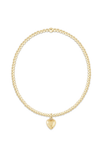 Enewton ENewton BCLG2LOVEPLUSSMG Classic Gold 2mm Bracelet Love Plush Gold Heart Charm