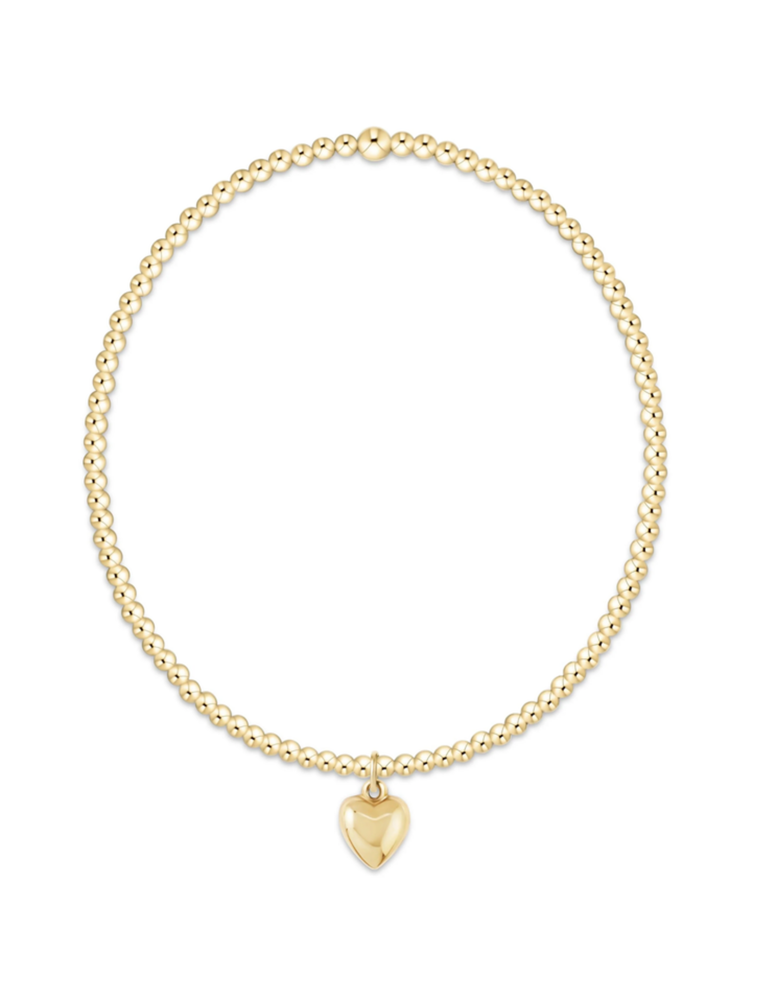Enewton ENewton BCLG2LOVEPLUSSMG Classic Gold 2mm Bracelet Love Plush Gold Heart Charm