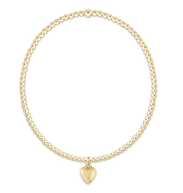 Enewton ENewton BCLG2LOVEPLUSSMG Classic Gold 2mm Bracelet Love Plush Gold Heart Charm