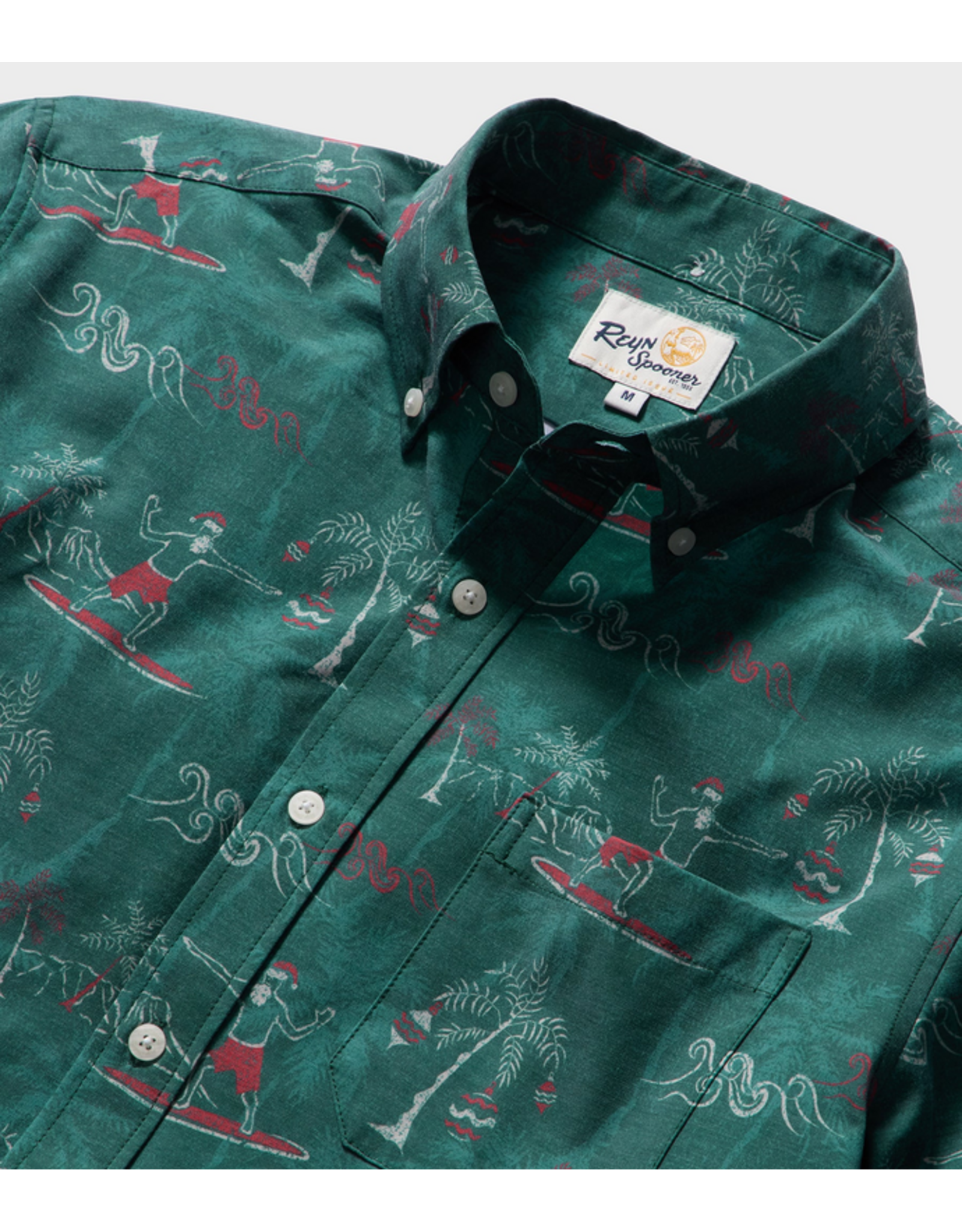 Reyn Spooner Reyn M736313326 Surfin Santa Performance Core Pine BF