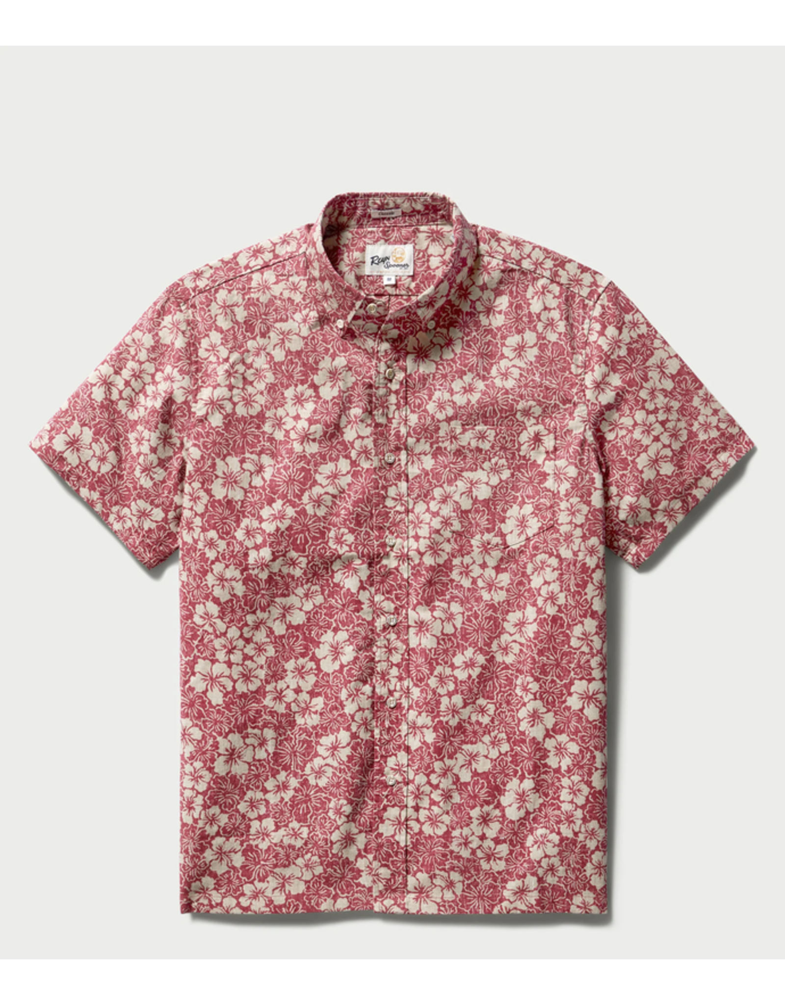 Reyn Spooner Reyn M629912524 Biscus Bounty Button Front 0359 Earth Red