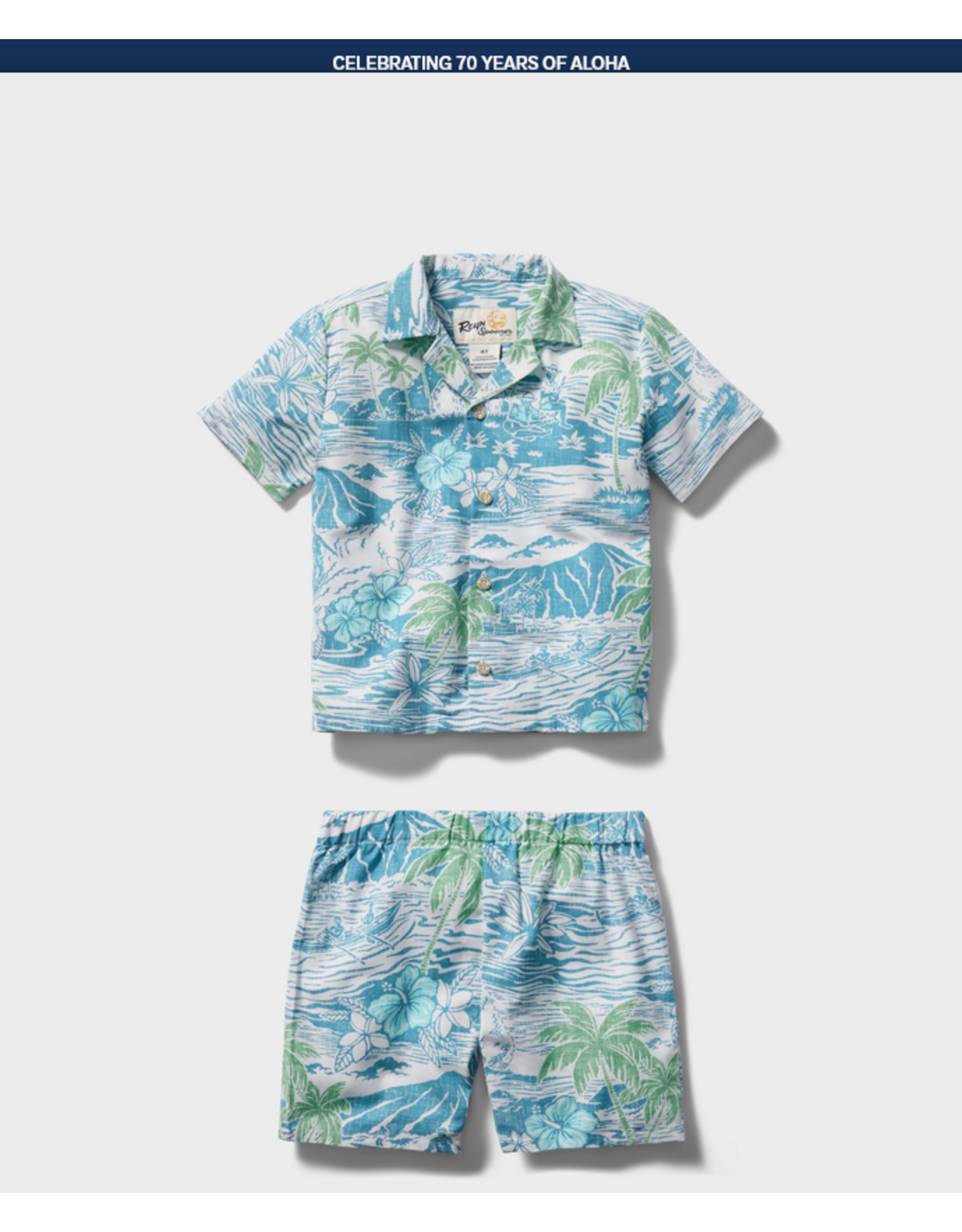Reyn Spooner Reyn K708529026 Paradise Found Toddler Cabana Set Adriatic Blue