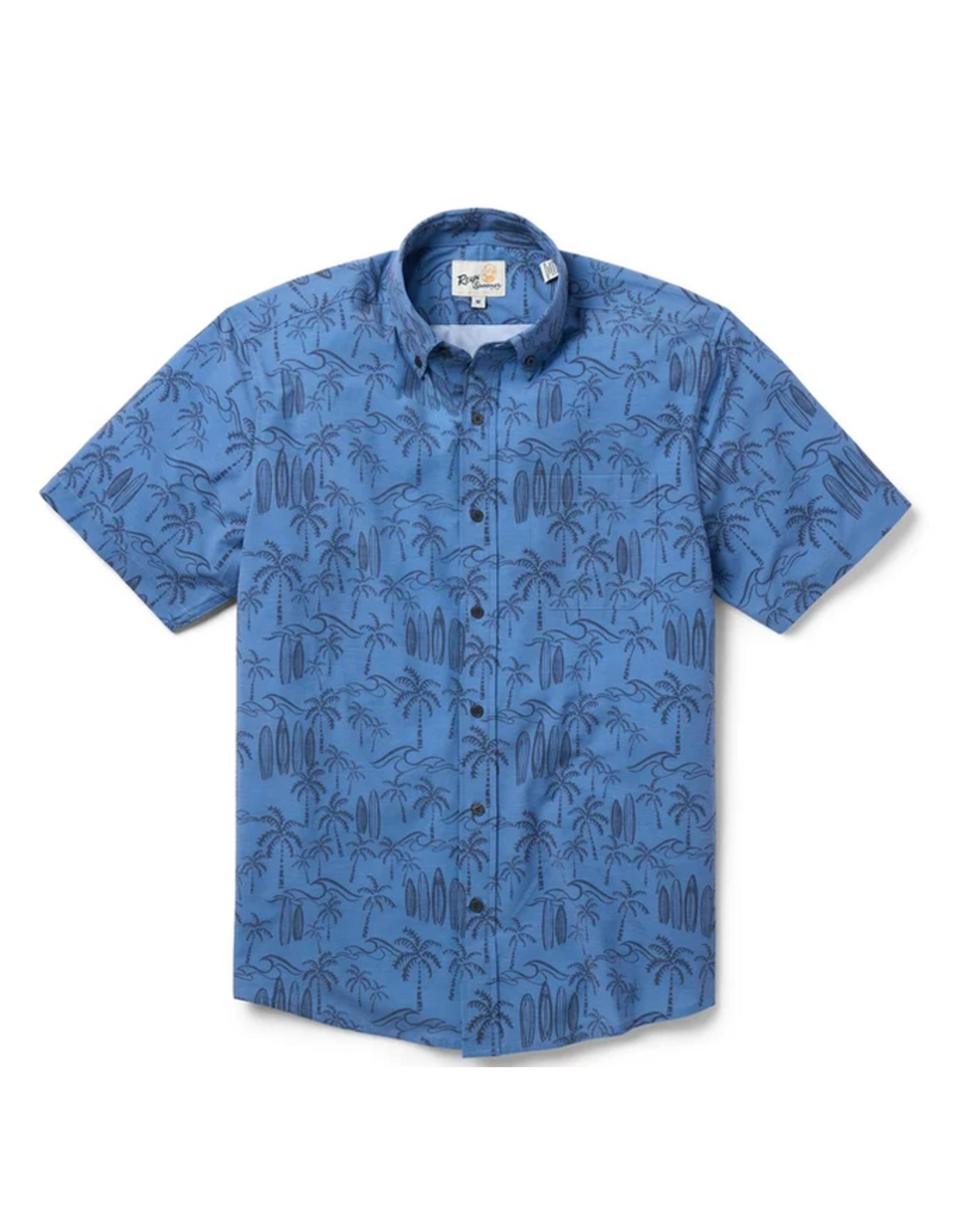 Reyn Spooner Reyn M704513326 Surf Break Performance Button Front Moonlight Blue