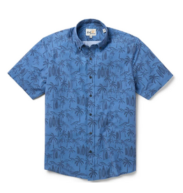 Reyn Spooner Reyn M704513326 Surf Break Performance Button Front Moonlight Blue