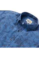 Reyn Spooner Reyn M704513326 Surf Break Performance Button Front Moonlight Blue