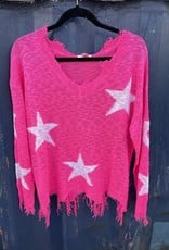 Wandering Wagon Hot pink star sweater  CESW2420