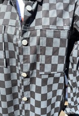 Wandering Wagon Black and Charcoal check light weight jacket  22H354