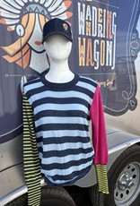 Wandering Wagon Multi stripe color block sweater  JWT24009